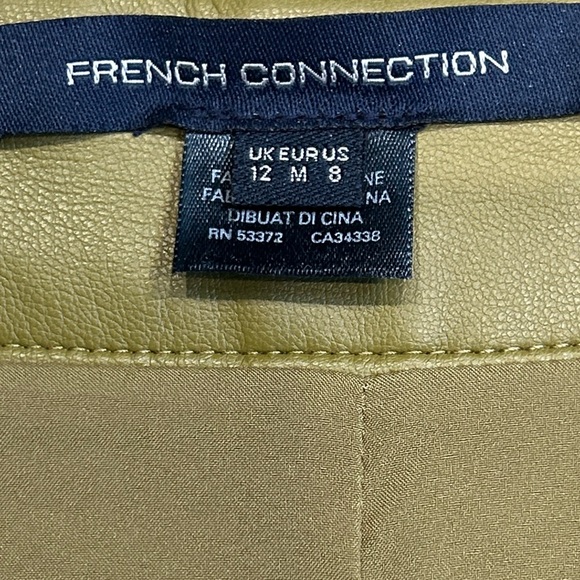 French Connection Olive Faux-Leather Mini-Skirt - Picture 2 of 9